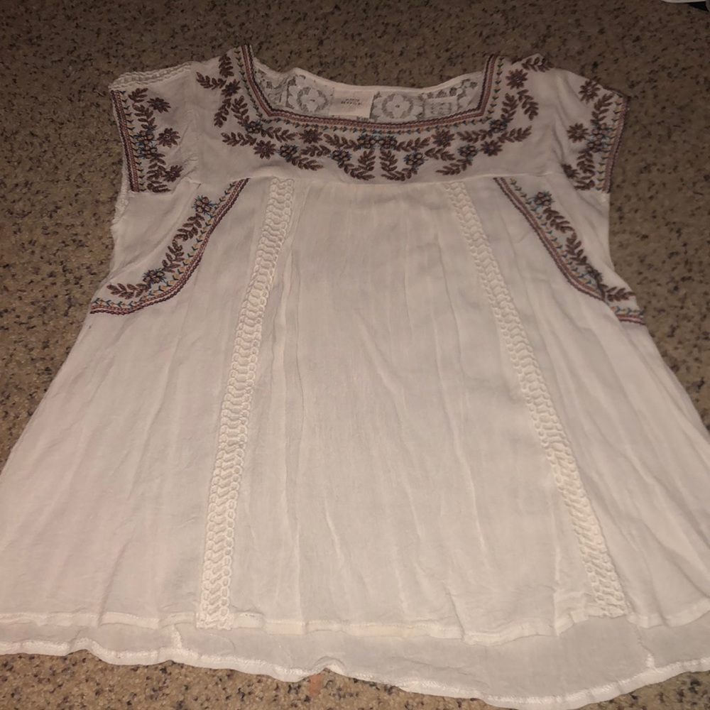 Cream embroidery top